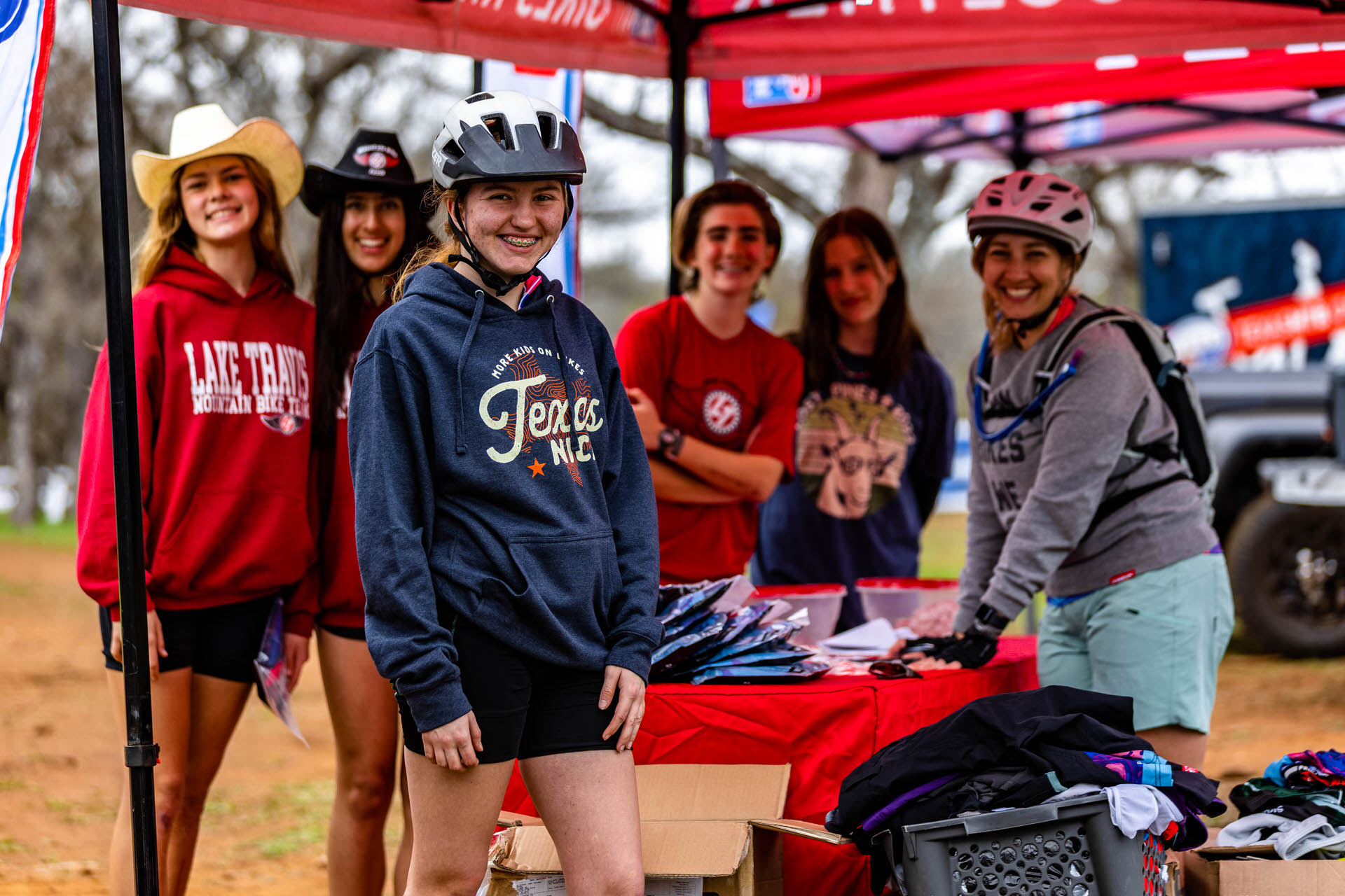 Students at a cycling clothes swap for GRiT